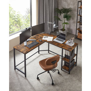 Desks with shelves online on the side